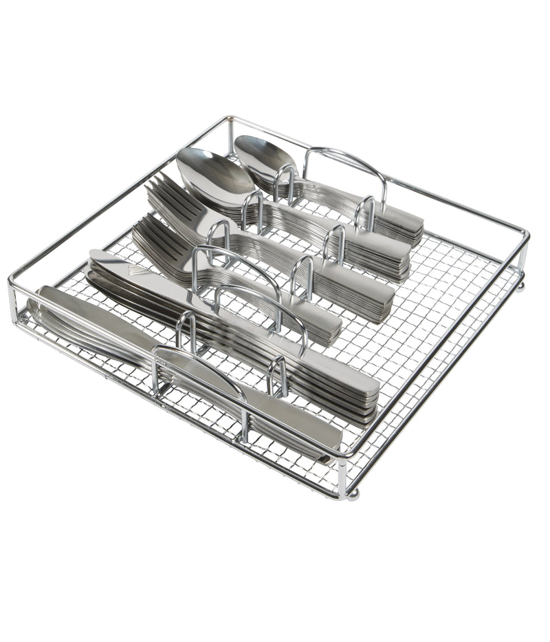 Gibson Home Abbeville 6pc Flatware Set w/ Wire Caddy - Service for 12 - Mirror Polished - Stainless Steel - Gift Box