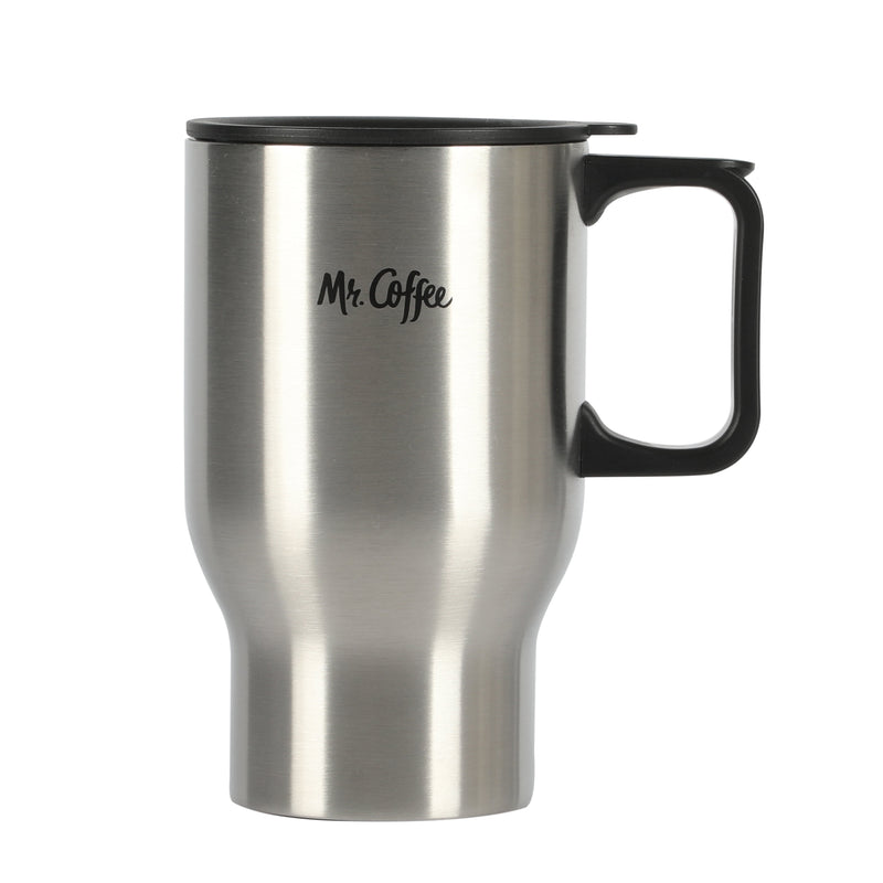 Mr. Coffee Expressway 13.5oz Stainless Steel Travel Cup w/ Lid in PDQ - Double Wall - Silver - PP Lid & Handle - PDQ
