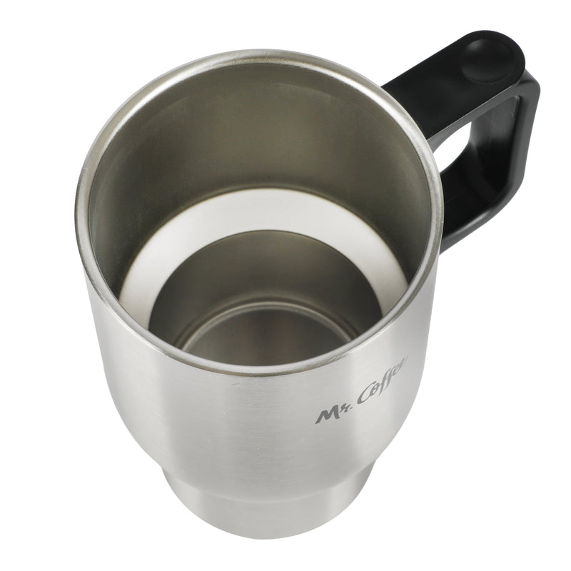 Mr. Coffee Expressway 13.5oz Stainless Steel Travel Cup w/ Lid in PDQ - Double Wall - Silver - PP Lid & Handle - PDQ
