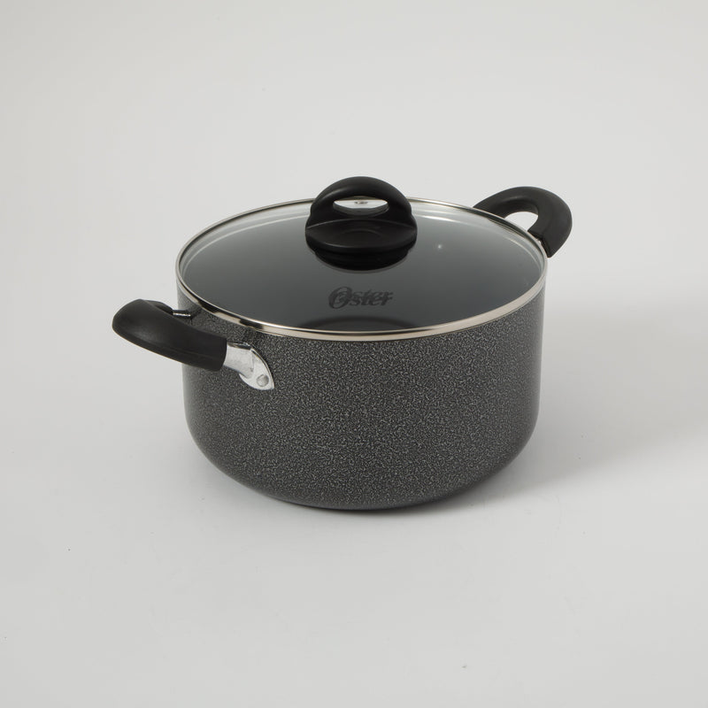Oster Clairborne 6qt Aluminum Dutch Oven w/ Lid - Charcoal Grey - Nonstick Interior Hammered Exterior - Bakelite Handle & Knob - Shrink Wrap w/ Color Label