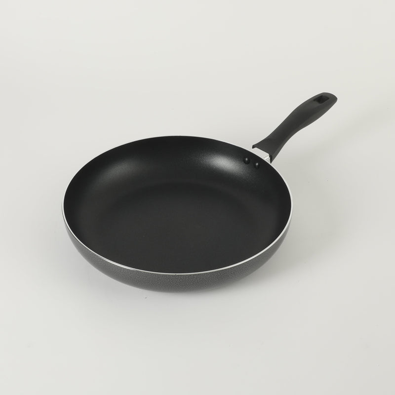 Oster Clairborne 12" Aluminum Frying Pan - Charcoal Grey - Nonstick - Hammered Exterior - Color Coating - Bakelite Handle - Color Sleeve