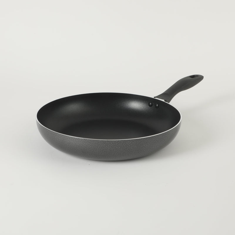 Oster Clairborne 12" Aluminum Frying Pan - Charcoal Grey - Nonstick - Hammered Exterior - Color Coating - Bakelite Handle - Color Sleeve