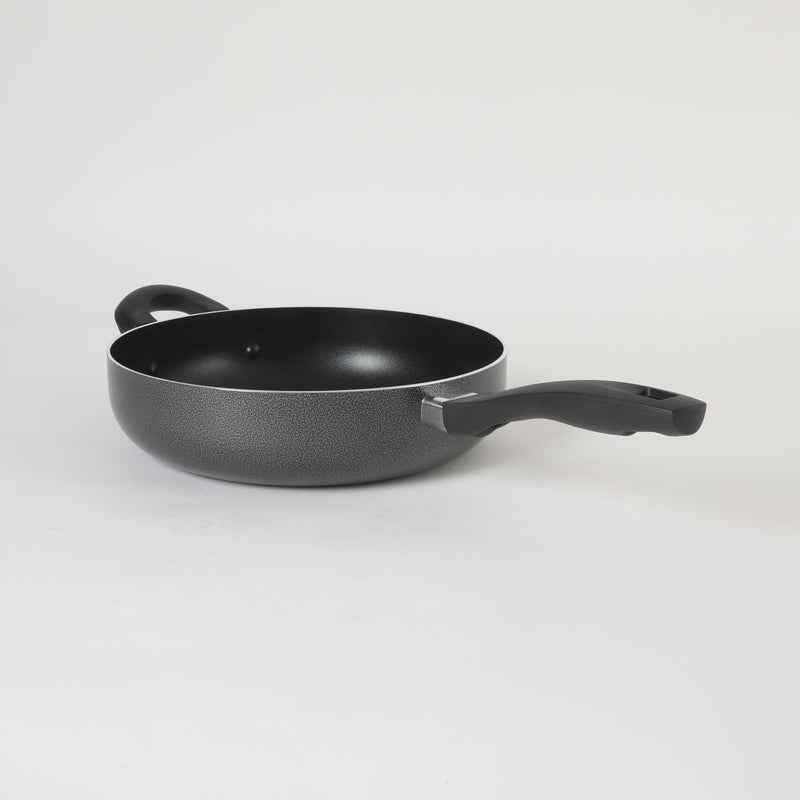 Oster Clairborne 3.5qt Aluminum Sauté Pan w/ Lid - Charcoal Grey - Nonstick Interior & Hammered Exterior - Color Coating - Bakelite Handle & Knob - Shrink Wrap w/ Color Label