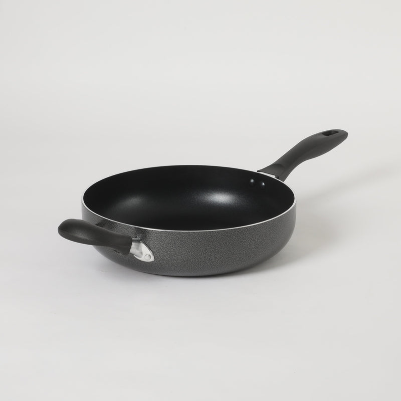 Oster Clairborne 3.5qt Aluminum Sauté Pan w/ Lid - Charcoal Grey - Nonstick Interior & Hammered Exterior - Color Coating - Bakelite Handle & Knob - Shrink Wrap w/ Color Label