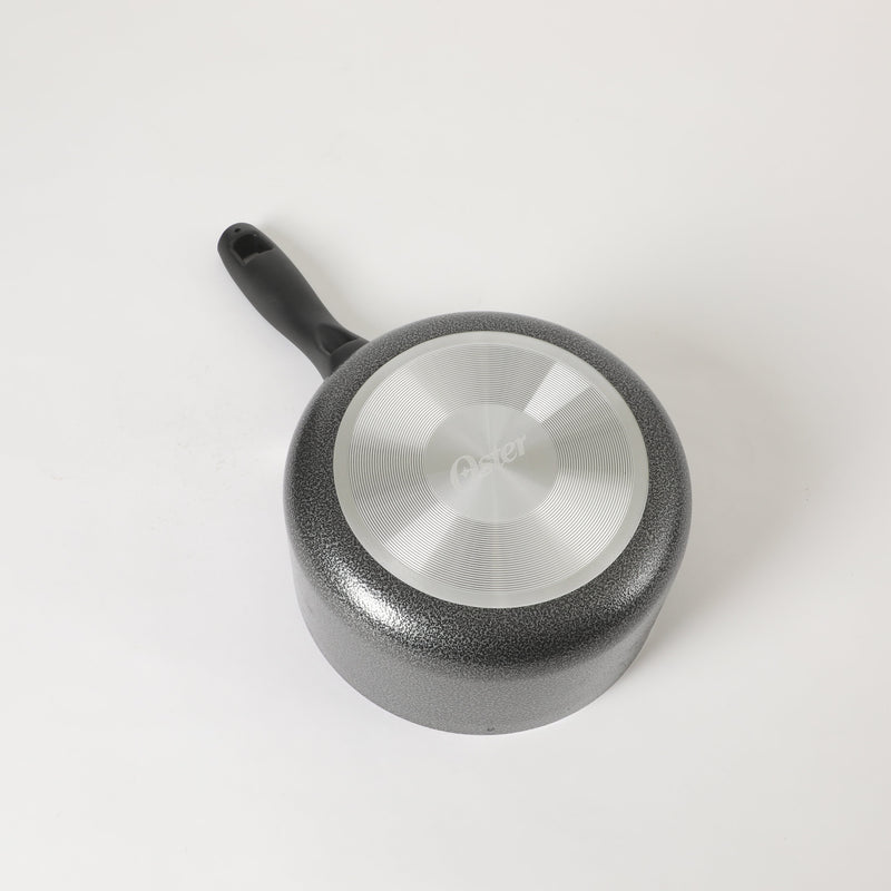 Oster Clairborne 2.5qt Aluminum Sauté Pan w/ Lid - Charcoal Grey - Nonstick - Hammered Exterior - Color Coating - Bakelite Handle & Knob - Shrink Wrap w/ Color Label