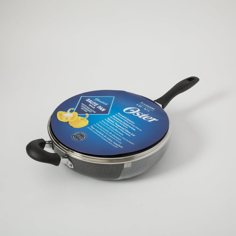 Oster Clairborne 5qt Aluminum Non-Stick Sauté Pan w/ Lid - Shrink Wrap w/ Color Label