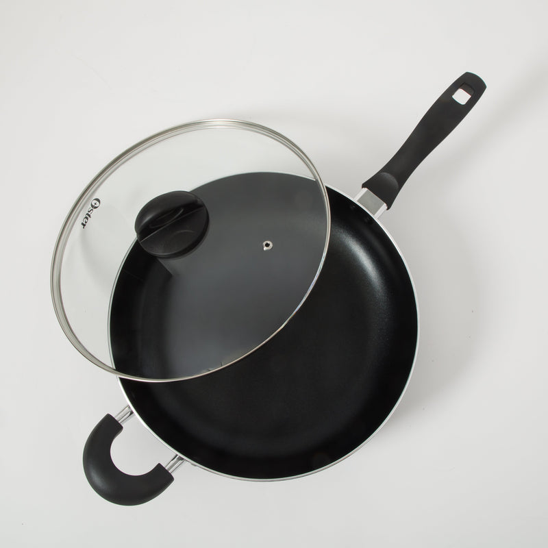 Oster Clairborne 5qt Aluminum Non-Stick Sauté Pan w/ Lid - Shrink Wrap w/ Color Label