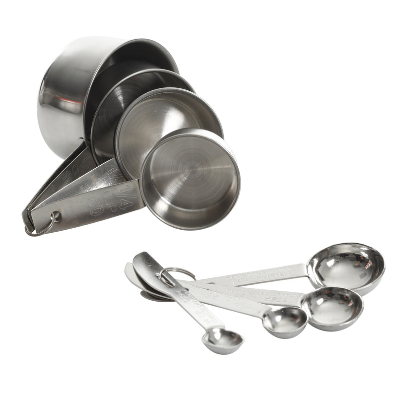 Gibson Home Branfield 21 pc Stainless Steel Kitchen Prep Set w/ Measuring Accessories - Mirror Polish - Red PP Lid - Gift Box