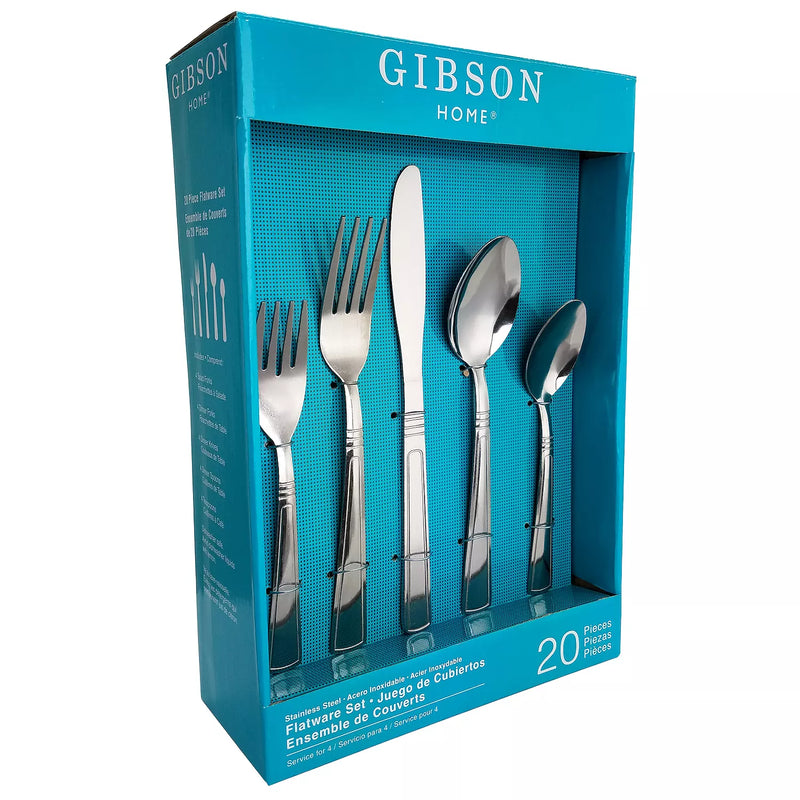 Gibson Everday Creston 20pc Stainless Steel Flatware Set - Gift Box