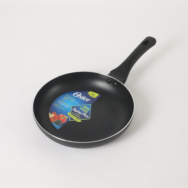 Oster Ashford 9.5" Aluminum Frying Pan - Black - Nonstick - Textured Exterior - Soft Touch Bakelite Handle - Color Label