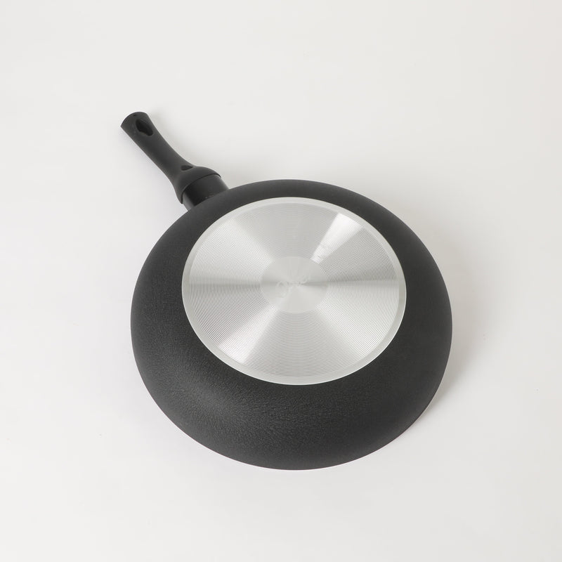 Oster Ashford 12" Aluminum Frying Pan - Black - Nonstick - Textured Exterior - Soft Touch Bakelite Handle - Color Label