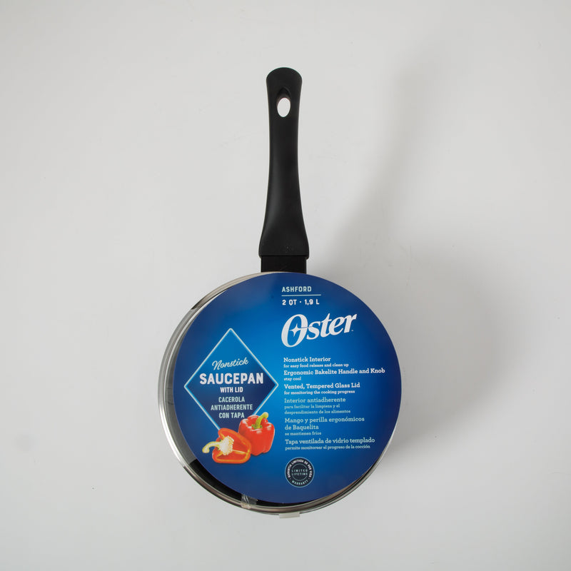 Oster Ashford 2qt Aluminum Saucepan w/Lid - Color Label