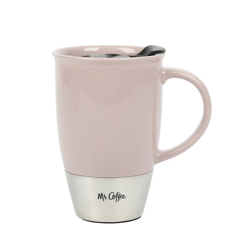 Mr. Coffee Coupleton 15oz Travel Cup w/ Lid - 3 Assorted Colors - Stainless Steel & Stoneware - PDQ