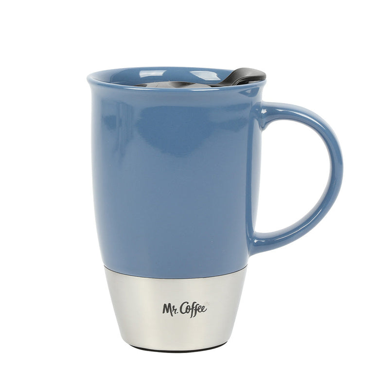 Mr. Coffee Coupleton 15oz Travel Cup w/ Lid - 3 Assorted Colors - Stainless Steel & Stoneware - PDQ