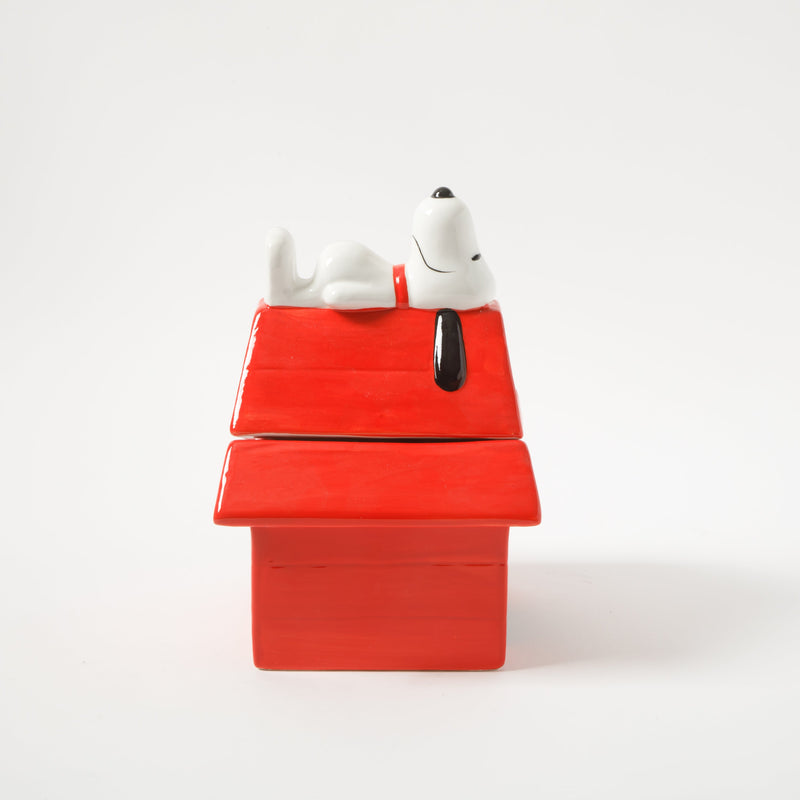 Peanuts Snoopy's Doghouse 11.2" Figural Cookie Jar - Hand Painted - Ceramic - Gift Box w/ Remailer