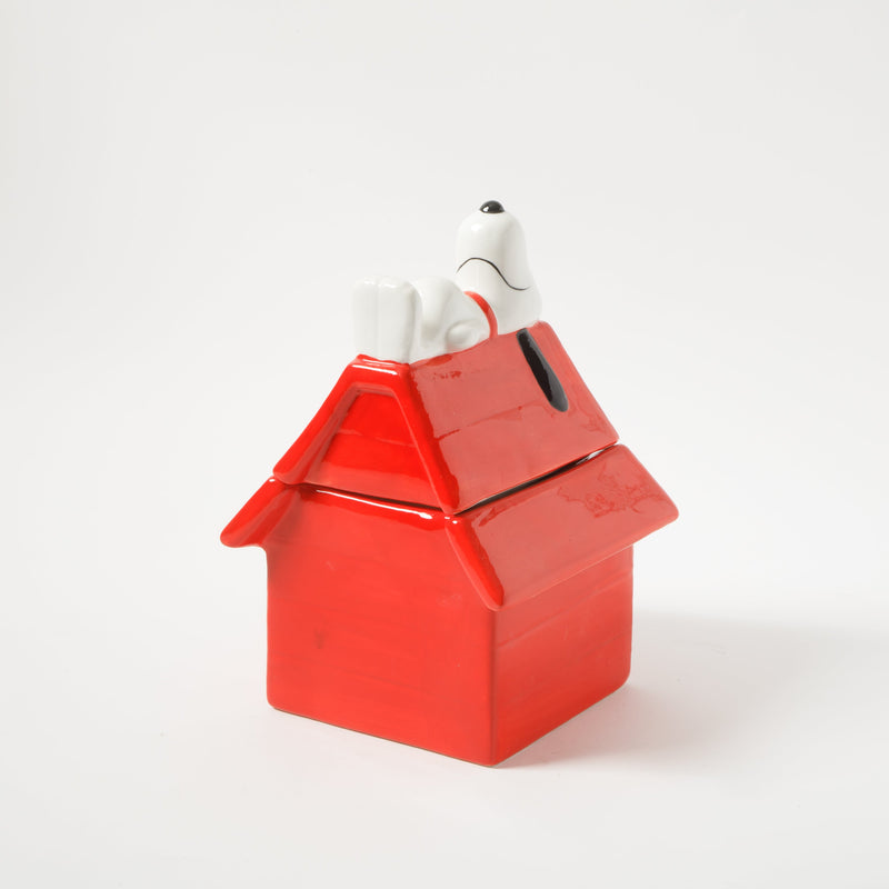 Peanuts Snoopy's Doghouse 11.2" Figural Cookie Jar - Hand Painted - Ceramic - Gift Box w/ Remailer