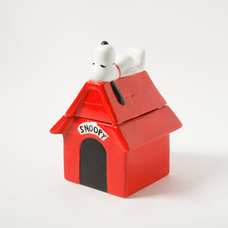 Peanuts Snoopy's Doghouse 11.2" Figural Cookie Jar - Hand Painted - Ceramic - Gift Box w/ Remailer
