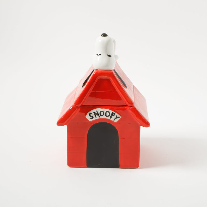 Peanuts Snoopy's Doghouse 11.2" Figural Cookie Jar - Hand Painted - Ceramic - Gift Box w/ Remailer