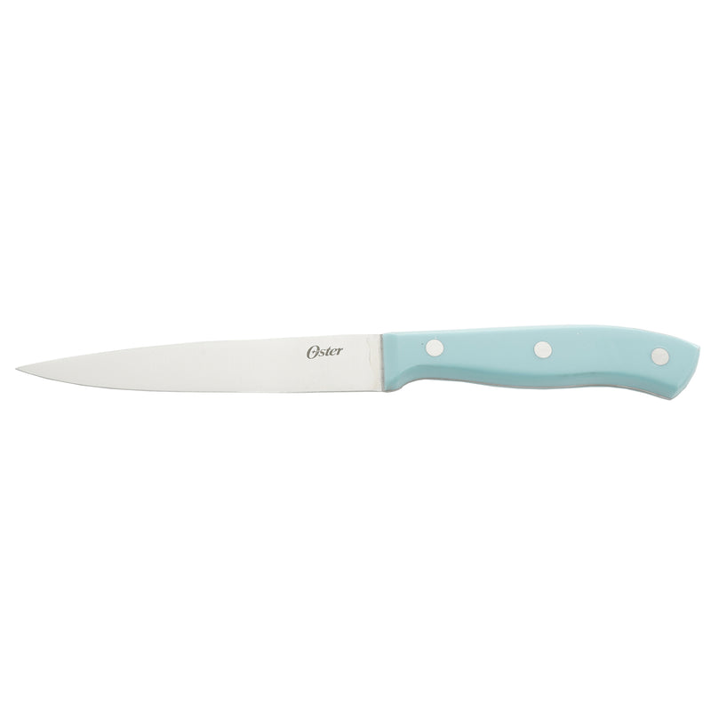 Oster Evansville 14pc Stainless Steel Cutlery Set w/ Rubberwood Block - Plastic Handle - Polished - Gift Box