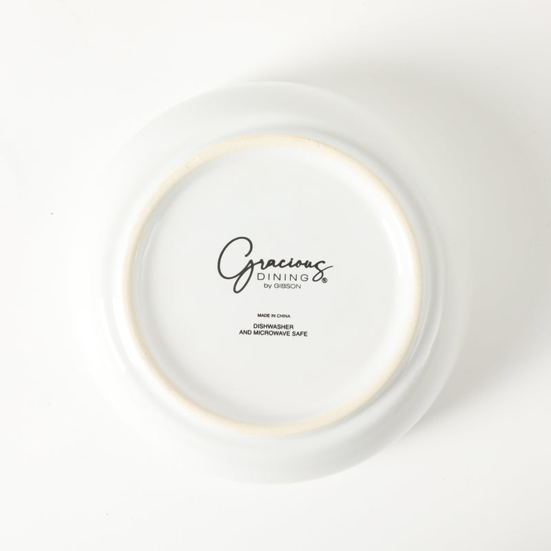 Gibson Elite Gracious Dining 3-Tier Bowl Set w/ Metal Rack - White - Round - Stoneware - Gift Box