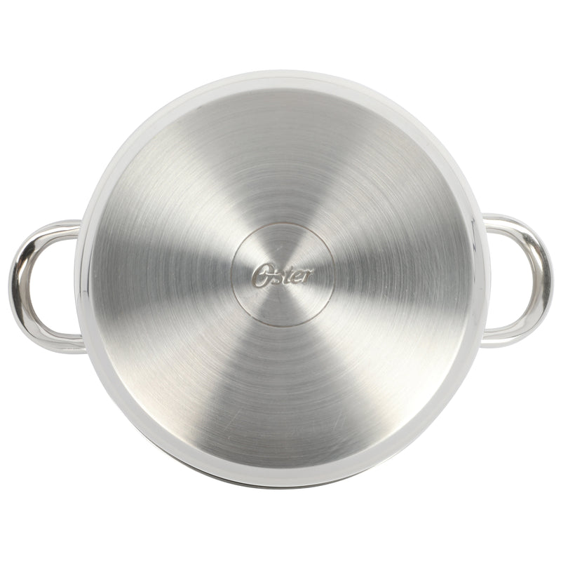 Oster Sangerfield 12 pc Stainless Steel Cookware Set w/ Kitchen Tools - Encapsulated Base - Gift Box w/ Remailer
