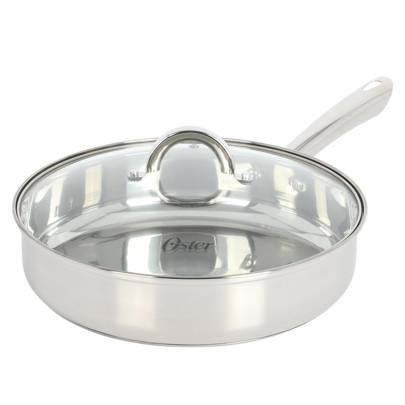 Oster Sangerfield 12 pc Stainless Steel Cookware Set w/ Kitchen Tools - Encapsulated Base - Gift Box w/ Remailer