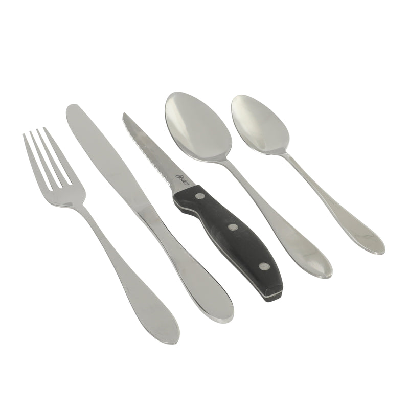 Oster Silvermist 20pc Flatware Set w/ Steak Knives - Stainless Steel - Open Window Gift Box