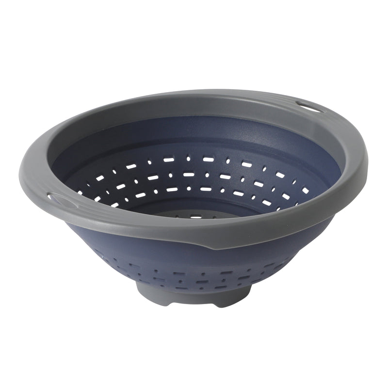Oster Bluemarine 10" Foldable Strainer - Round - Blue/Grey - PP/TPR - Color Sleeve