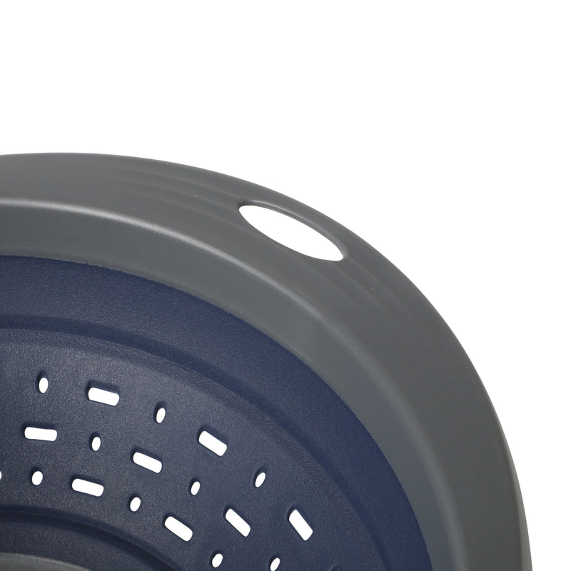 Oster Bluemarine 10" Foldable Strainer - Round - Blue/Grey - PP/TPR - Color Sleeve