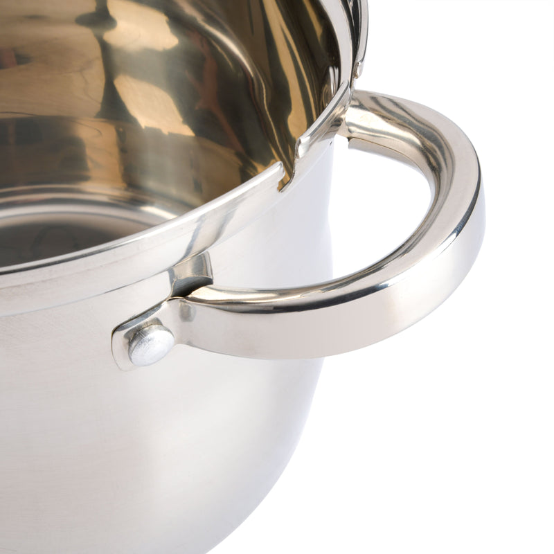 Oster Sangerfield 3pc Stainless Steel 4qt Saucepan w/ Lid + Frying Basket Set - Mirror Finished - Gift Box