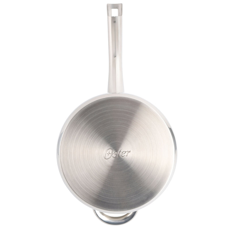 Oster Sangerfield 3pc Stainless Steel 4qt Saucepan w/ Lid + Frying Basket Set - Mirror Finished - Gift Box