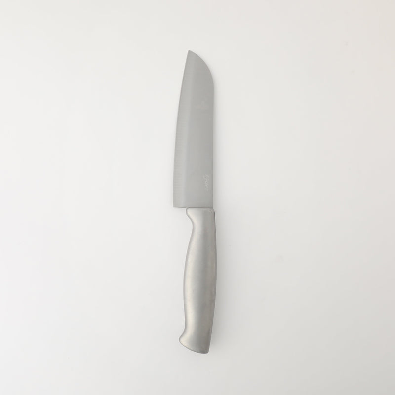 Oster Baldwyn 2pc Stainless Steel Santoku Knives Set - Stainless Steel Handle - Clam Pack