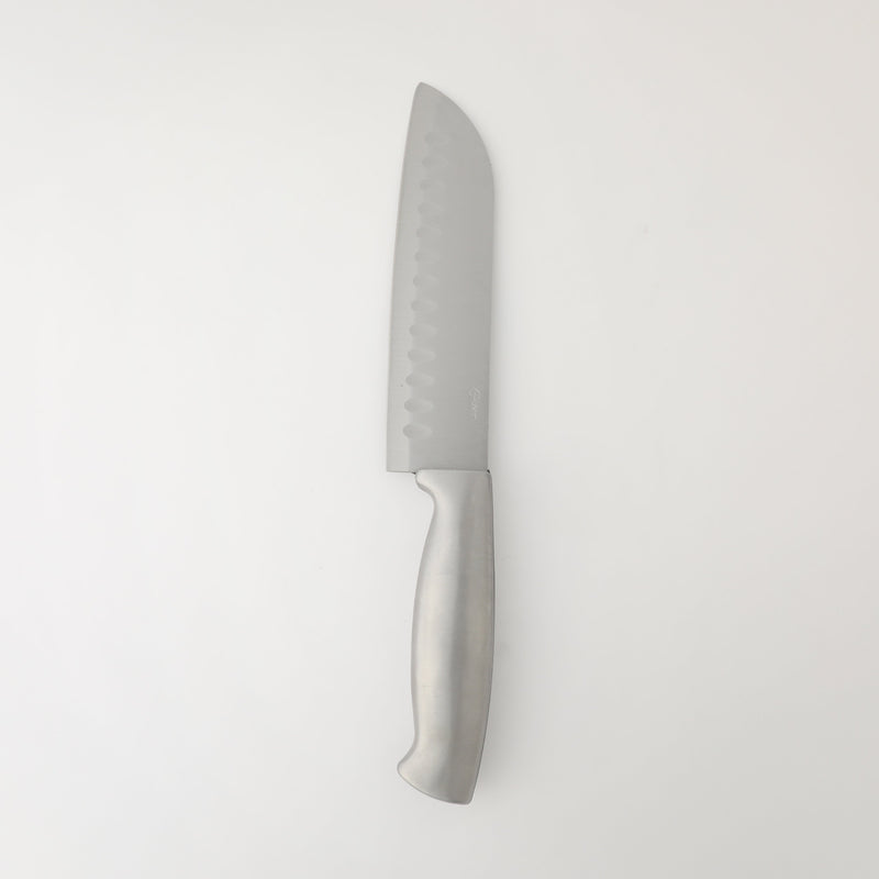 Oster Baldwyn 2pc Stainless Steel Santoku Knives Set - Stainless Steel Handle - Clam Pack