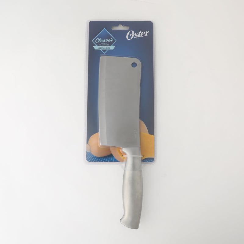 Oster Baldwyn 6" Stainless Steel Cleaver - Stainless Steel Handle - Clam Pack