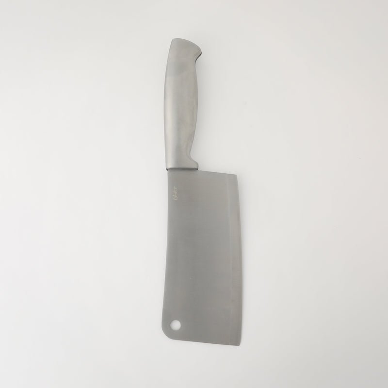 Oster Baldwyn 6" Stainless Steel Cleaver - Stainless Steel Handle - Clam Pack