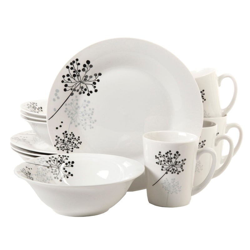 Gibson Home Netherwood 12pc Dinnerware Set - Decorated - Fine Ceramic - Gift Box