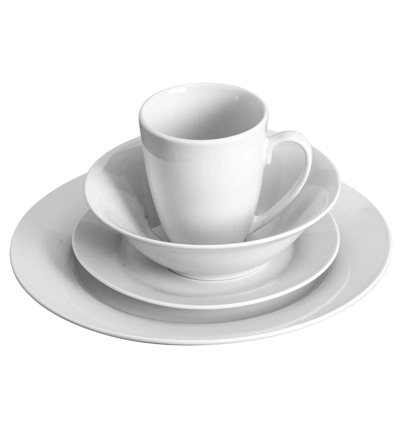 Gibson Home Noble Court 16pc Dinnerware Set - White - Fine Ceramic - Gift Box
