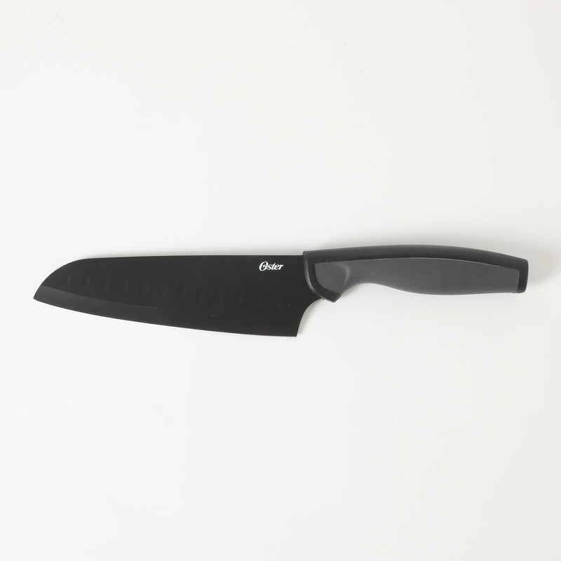 Oster Slice Craft 3pc Cutlery Set w/ PP Cutting Board - Grey - Nonstick Blade - TPR Handle - Clam Pack