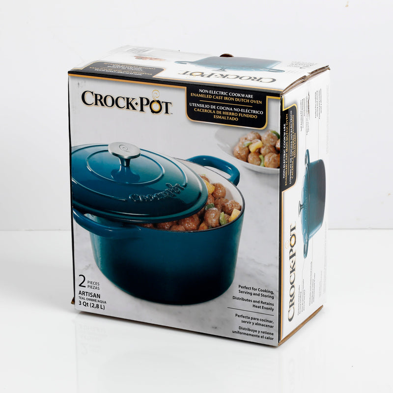 Crock-Pot Artisan 3qt Enamel Cast Iron Dutch Oven w/ Lid - Round - Gift Box