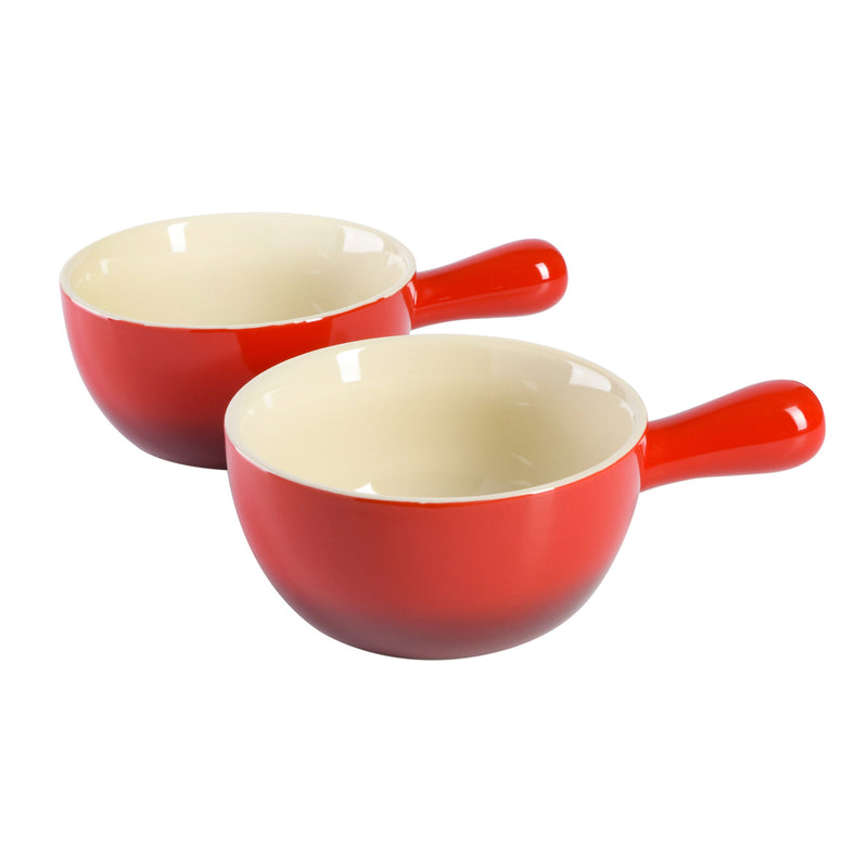 Crock-Pot Artisan 2pc 22oz Soup Bowl Set w/ Handle - Gradient Red - Stoneware - Gift Box