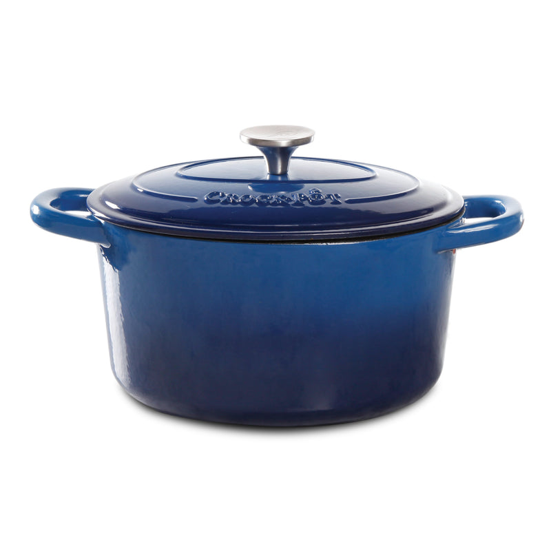 Crock-Pot Artisan 7qt Enamel Cast Iron Dutch Oven w/ Lid - Gift Box - Scarlet Red / Slate Grey / Sapphire Blue
