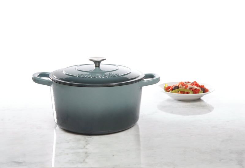 Crock-Pot Artisan 7qt Enamel Cast Iron Dutch Oven w/ Lid - Gift Box - Scarlet Red / Slate Grey / Sapphire Blue