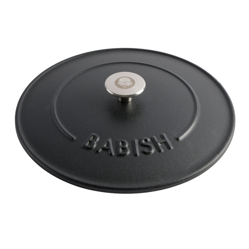 Babish - 6 Qt Dutch Oven W/ Lid - Blue - Matte Finish - Ss Knob - Cast Iron - Color Sleeve W/ Rm
