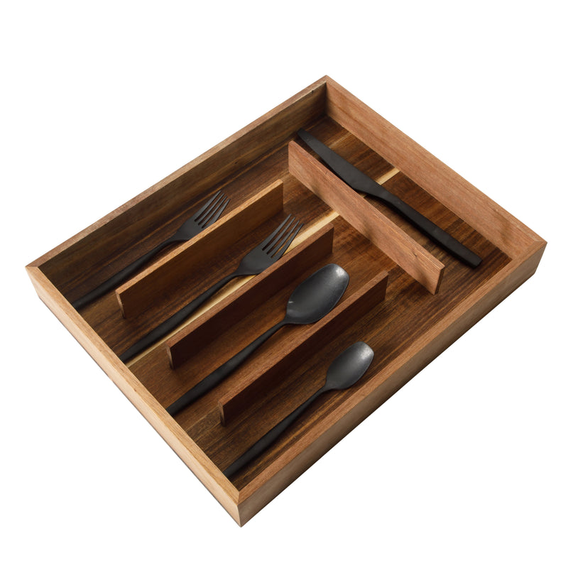 Bloomhouse 20pc Stainless Steel Flatware Set w/ Wooden Caddy - Stone Washed - Gift Box