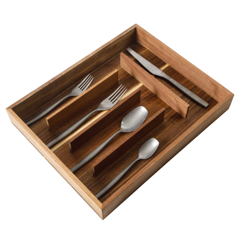 Bloomhouse 20pc Stainless Steel Flatware Set w/ Wooden Caddy - Stone Washed - Gift Box