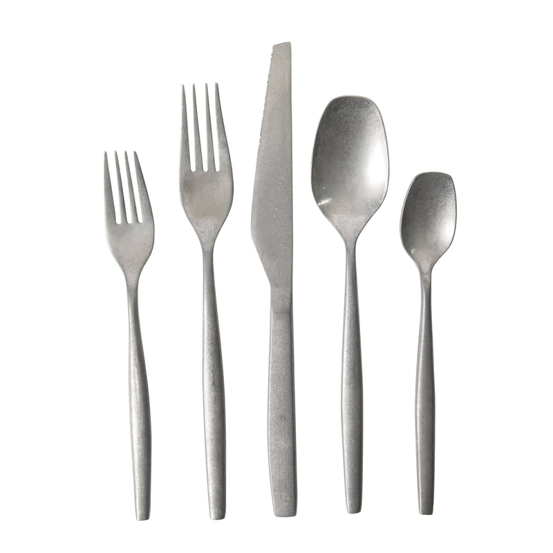 Bloomhouse 20pc Stainless Steel Flatware Set w/ Wooden Caddy - Stone Washed - Gift Box
