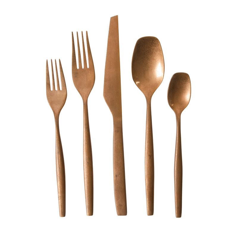 Bloomhouse 20pc Stainless Steel Flatware Set w/ Wooden Caddy - Stone Washed - Gift Box