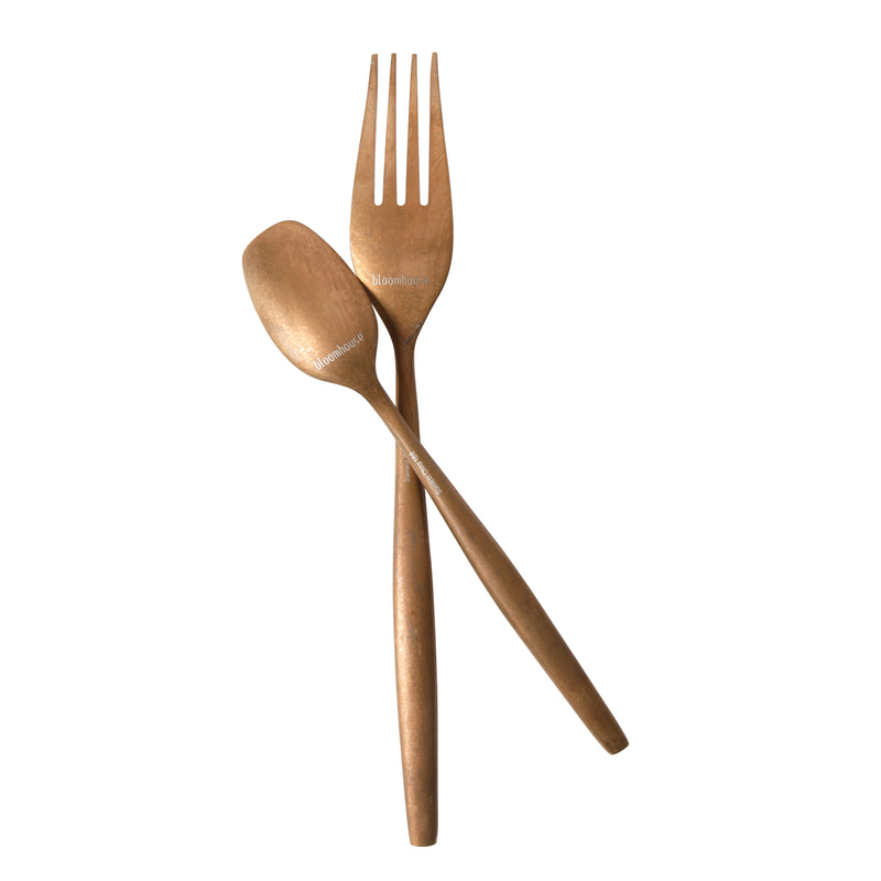 Bloomhouse 20pc Stainless Steel Flatware Set w/ Wooden Caddy - Stone Washed - Gift Box