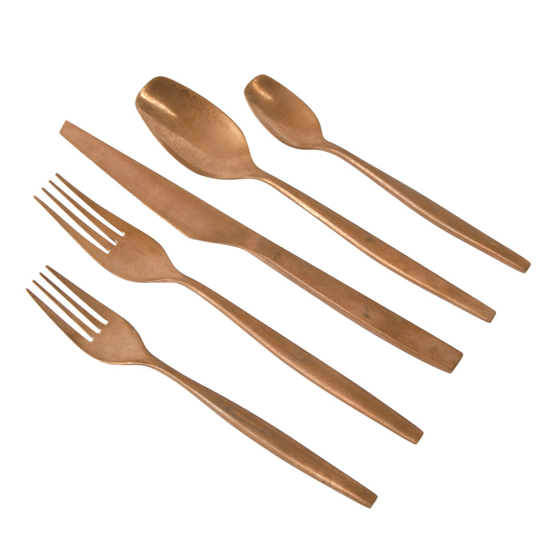 Bloomhouse 20pc Stainless Steel Flatware Set w/ Wooden Caddy - Stone Washed - Gift Box