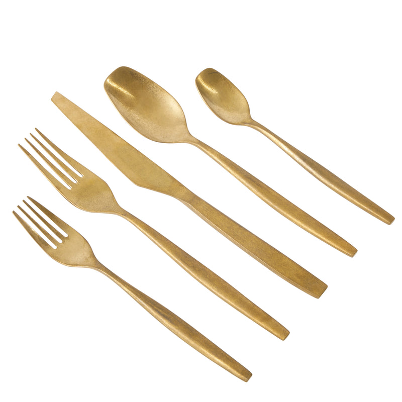 Bloomhouse 20pc Stainless Steel Flatware Set w/ Wooden Caddy - Stone Washed - Gift Box